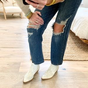 Dolce Vita Uma white studded western bootie